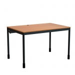 EDV-Tisch, 120x80 cm (B/T), 72 cm hoch, offener Blechkabelkanal, 